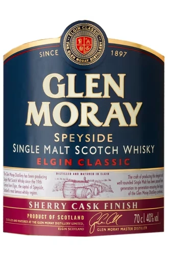 Glen Moray Sherry Cask Finish Etikett