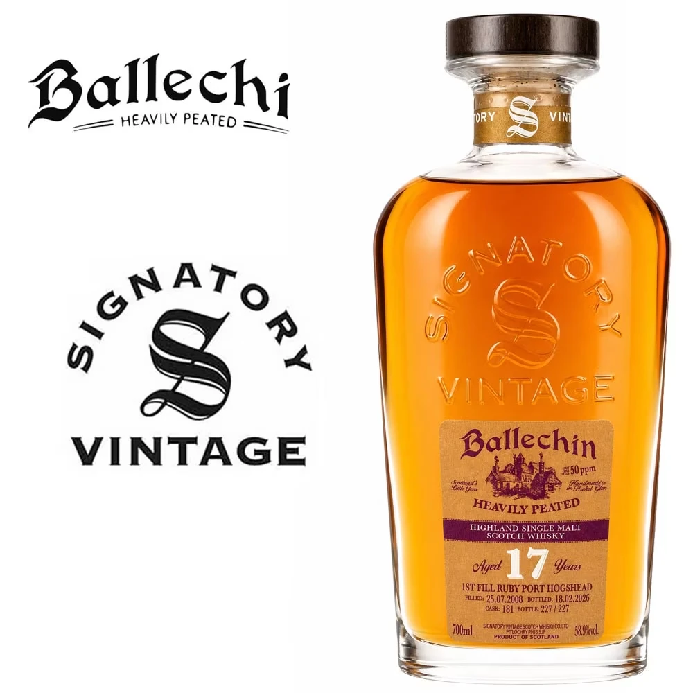 Ballechin 2008 / 17 Jahre Signatory - 1st Fill Ruby Port Cask