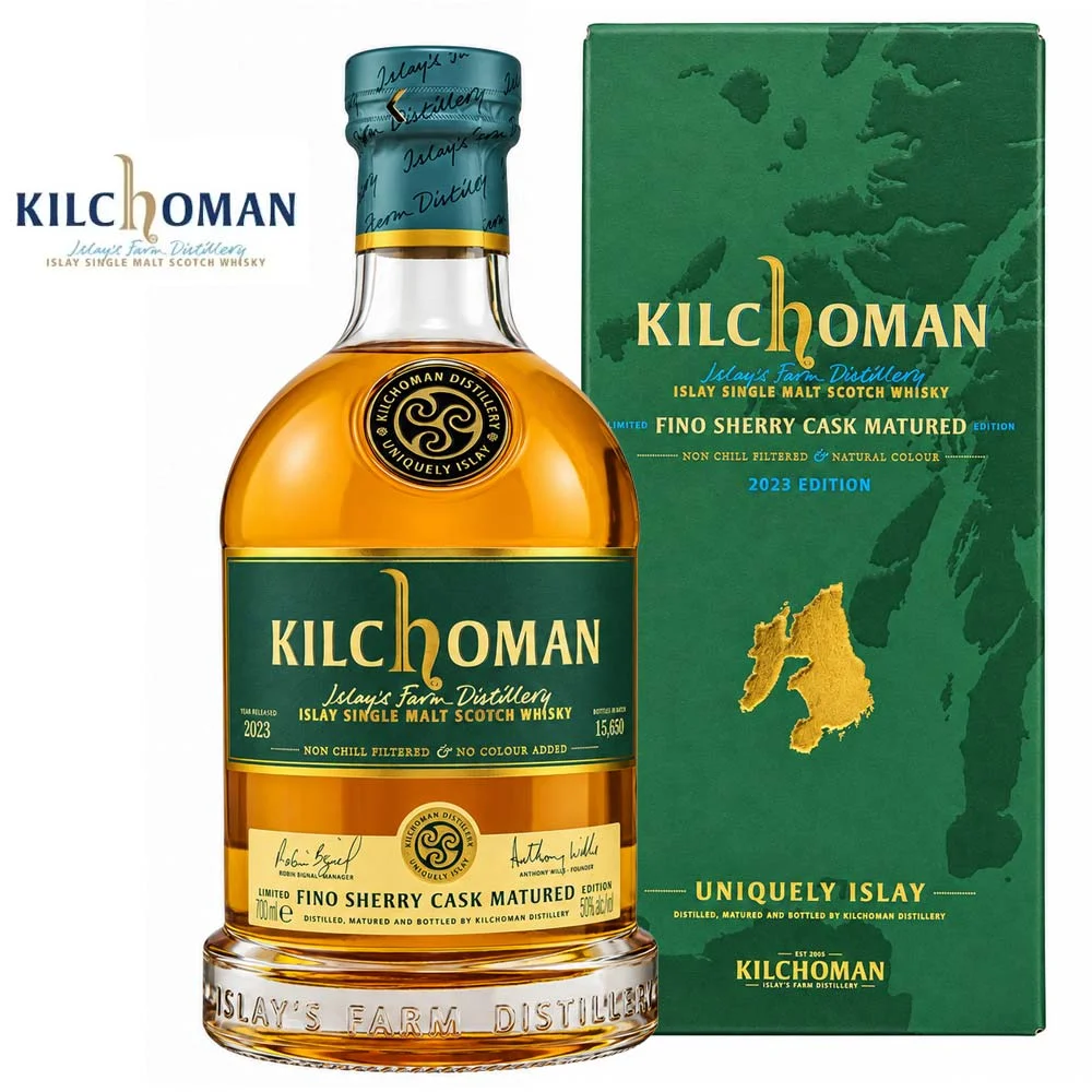 Single Malt Whisky, Islay-Whisky, Fino-Sherryfass, Glasflasche, Geschenkverpackung, Single Malt Whisky, Schottischer Whisky, Fino-Sherryfass, Bernsteinfarben, Geschenkverpackung