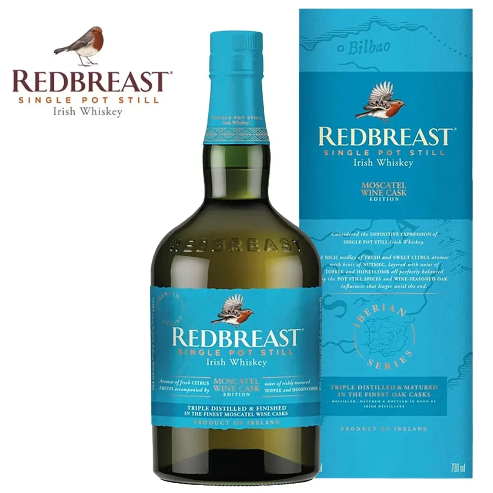 Irish Whiskey, Veredelter Whiskey, Moscatel-Weinfass Edition, Blaue Verpackung, Flasche 700 ml