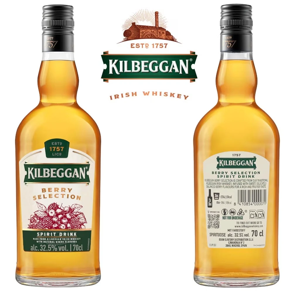 Irish Whiskey, Beeren Geschmack, 70 cl, Glasflasche, Kilbeggan