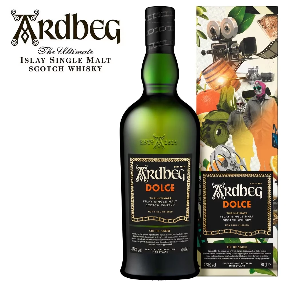 whisky, Ardbeg, Dolce, grüne Flasche, Flaschenetikett
