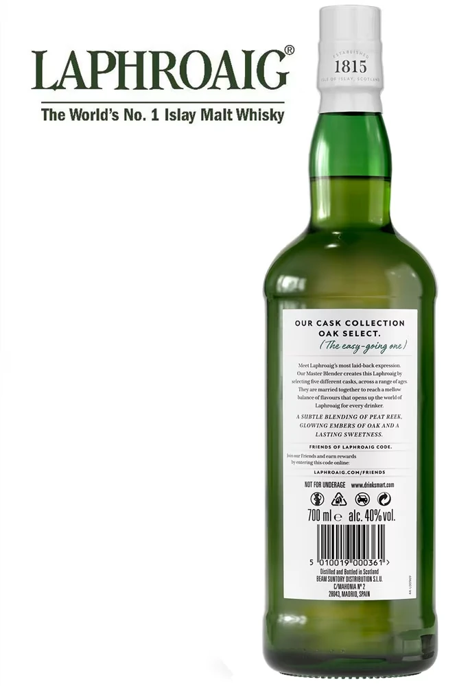 Laphroaig Oak Select Single Malt Whisky - Rückseite