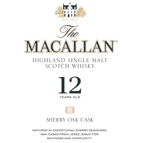 Macallan 12 Jahre Sherry Oak Etikett