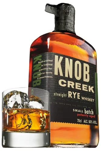 Knob Creek Rye Whiskey mit Glas