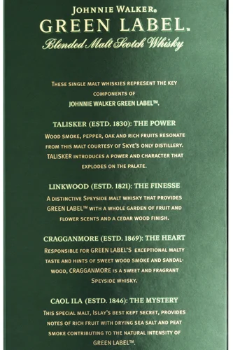 Johnnie Walker Green Label Box Rückseite