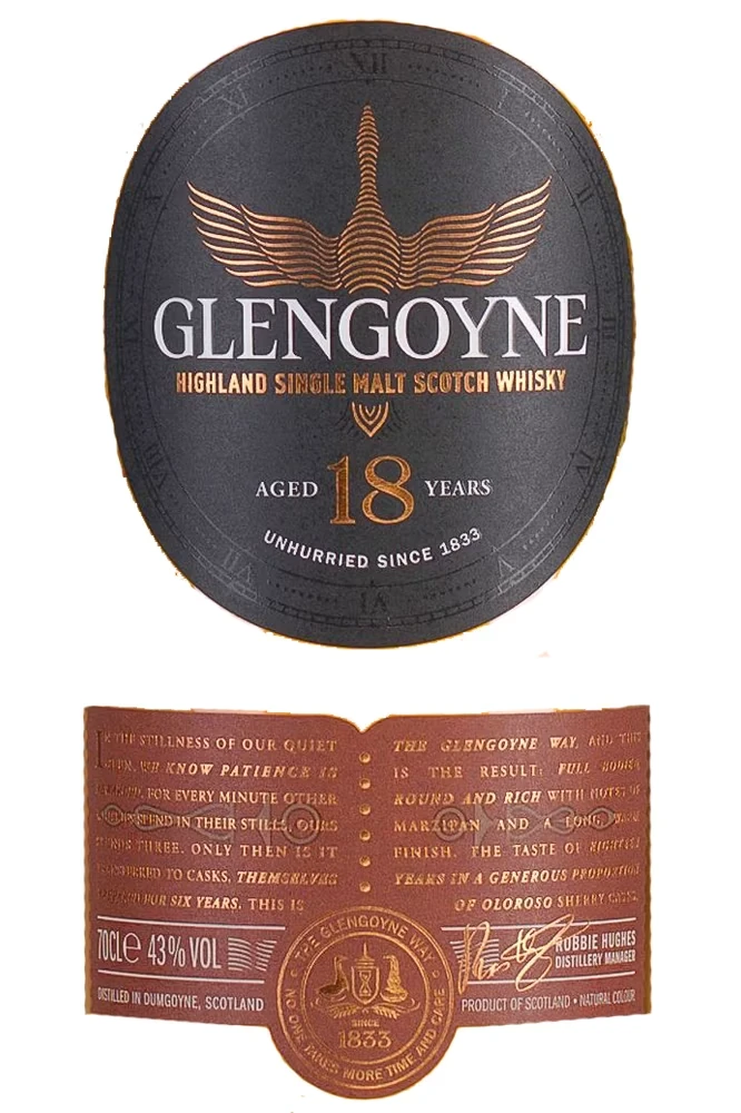 Glengoyne 18 Jahre Whisky Etikett