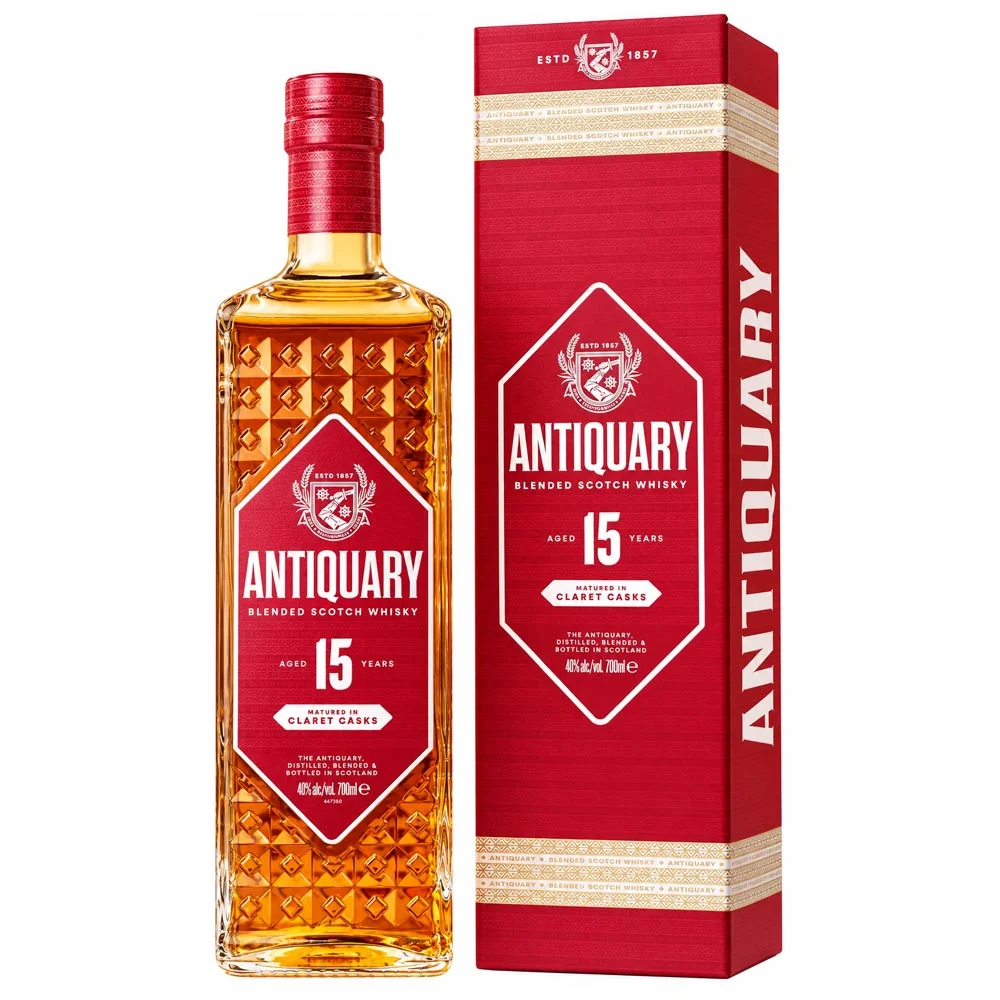 Whisky, Blended, Aged 15 years, Claret cask, Bottle, Whisky, Blended, 15 Jahre, Claret Cask, Antiquary