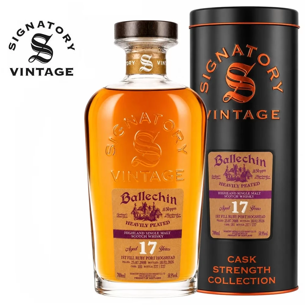 Ballechin 2008 / 17 Jahre Signatory - 1st Fill Ruby Port Cask