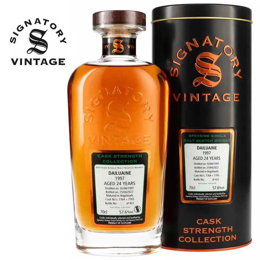 Whisky, Cask Strength, Single Malt, Aged 24 years, Flasche Etikett