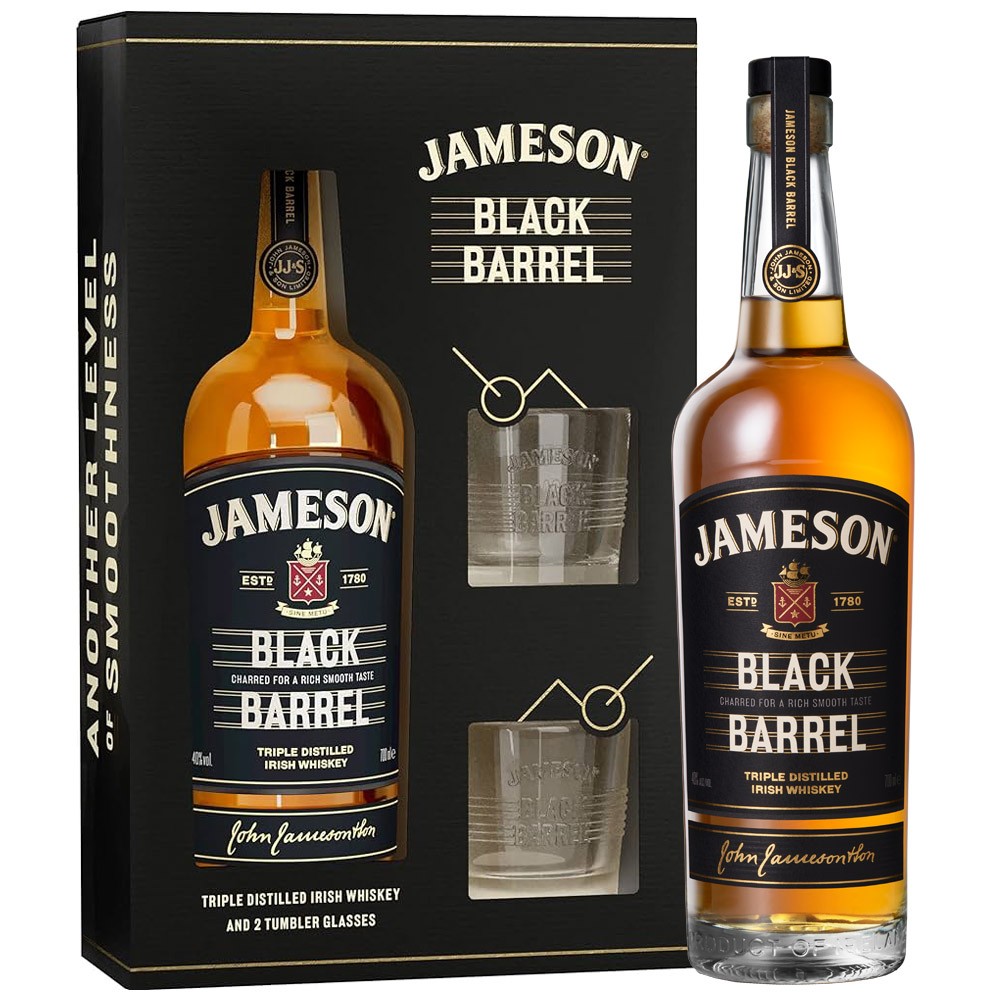 Jameson Black Barrel & 2 Whisky Tumbler