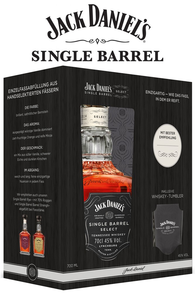 Jack Daniels Single Barrel Geschenkset - 45% Vol.